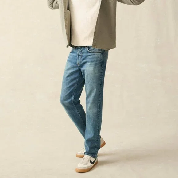 Faherty Brand Organic Cotton Slim Straight Denim Jeans - Mens 30x32 - NWT - Picture 3 of 7